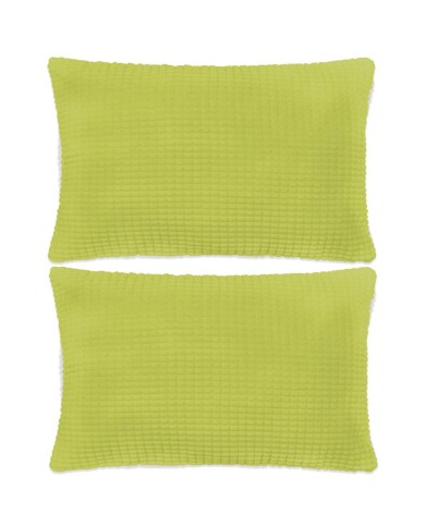 Jeu de coussin 2 pcs Velours 40 x 60 cm Vert