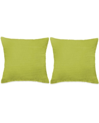 Jeu de coussin 2 pcs Velours 60 x 60 cm Vert