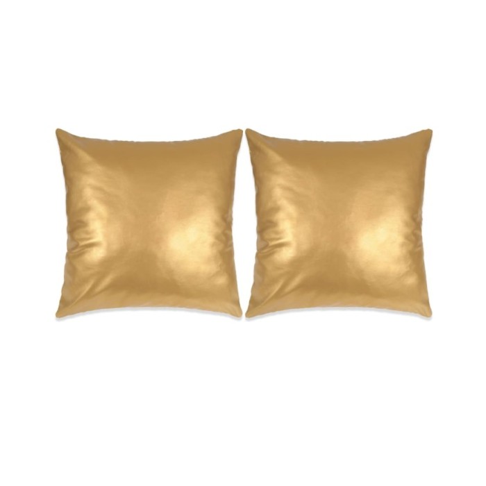 Jeu de coussin 2 pcs PU 60 x 60 cm Doré