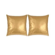 Jeu de coussin 2 pcs PU 60 x 60 cm Doré