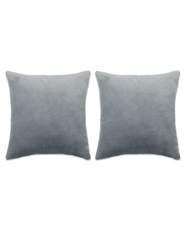 Coussins 2 pcs Tissu 45x45 cm Gris