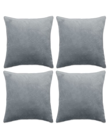 Housses de coussin 4 pcs Tissu 50x50 cm Gris