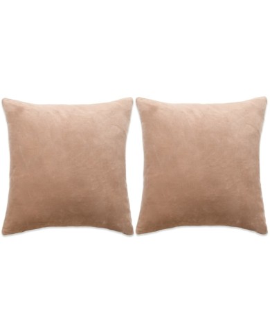 Coussins 2 pcs Tissu 45x45 cm Beige