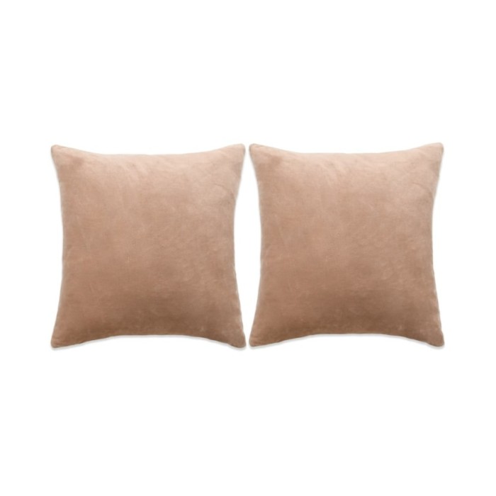 Coussins 2 pcs Tissu 45x45 cm Beige