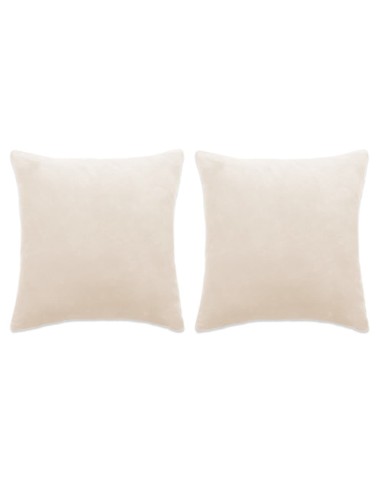 Coussins 2 pcs Tissu 45x45 cm Blanc cassé