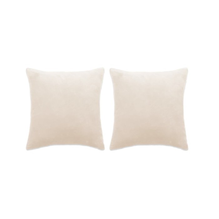 Coussins 2 pcs Tissu 45x45 cm Blanc cassé