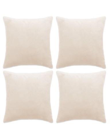 Housses de coussin 4 pcs Tissu 50x50 cm Blanc cassé