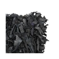 Coussins shaggy 2 pcs Noir 45x45 cm Cuir et coton