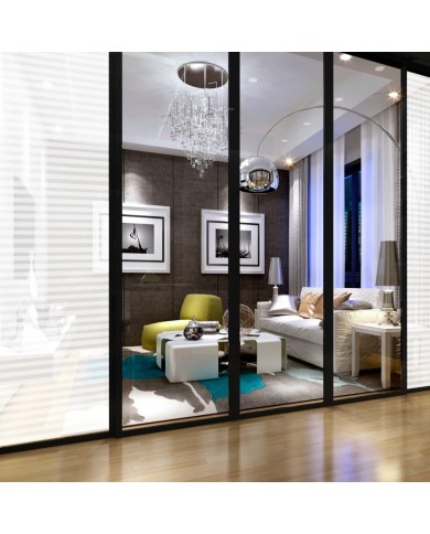 Film dépoli autoadhésif d'intimité pour fenêtre Rayures 0,9x5 m