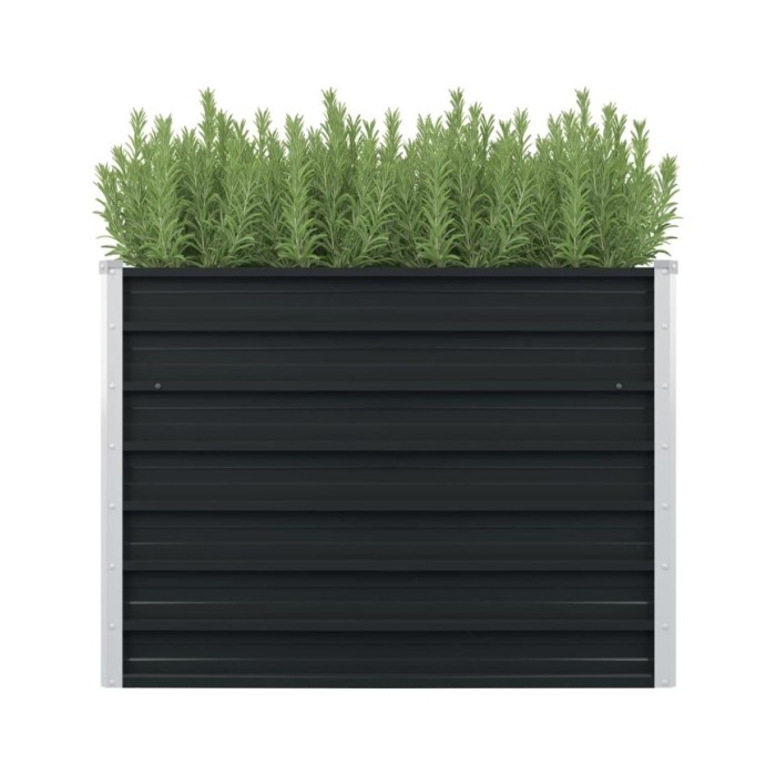 Jardinière surélevée Anthracite 100x100x77 cm Acier galvanisé