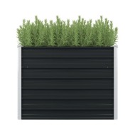 Jardinière surélevée Anthracite 100x100x77 cm Acier galvanisé