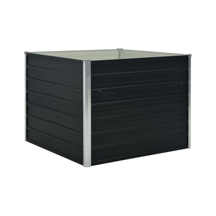Jardinière surélevée Anthracite 100x100x77 cm Acier galvanisé
