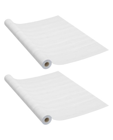 Films autoadhésifs pour portes 2 pcs Bois blanc 210x90 cm PVC