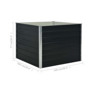 Jardinière surélevée Anthracite 100x100x77 cm Acier galvanisé