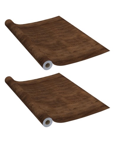 Films autoadhésifs pour meubles 2 pcs Chêne foncé 500x90 cm PVC