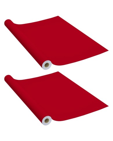 Films autoadhésifs pour meubles 2 pcs Rouge 500x90 cm PVC