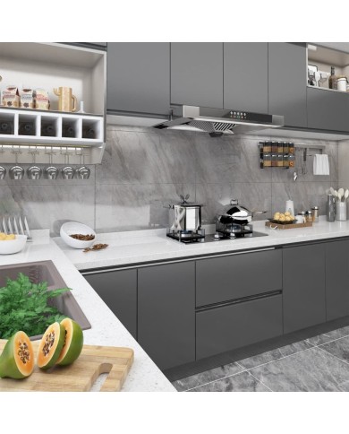 Films autoadhésifs pour meubles 2 pcs Gris 500x90 cm PVC