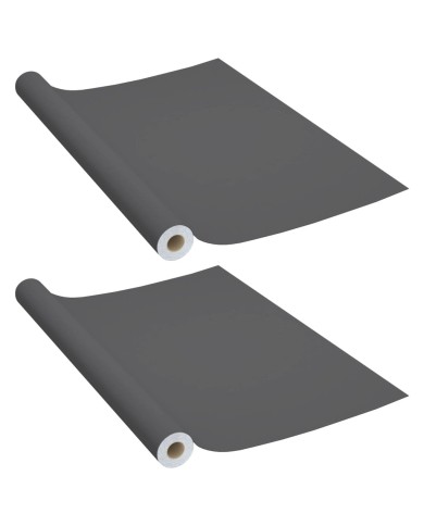 Films autoadhésifs pour meubles 2 pcs Gris 500x90 cm PVC