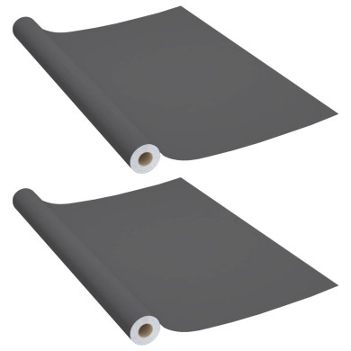 Films autoadhésifs pour meubles 2 pcs Gris 500x90 cm PVC