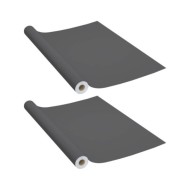 Films autoadhésifs pour meubles 2 pcs Gris 500x90 cm PVC