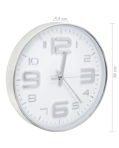 Horloge murale 30 cm Argenté