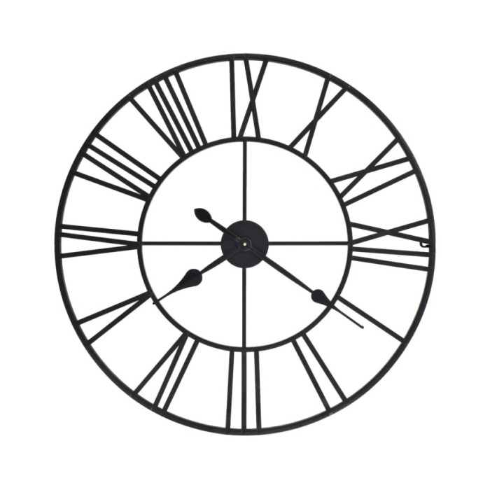Horloge murale vintage avec mouvement à quartz Métal 80 cm XXL