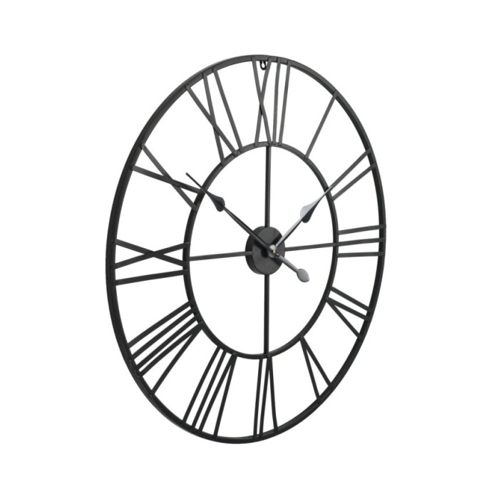 Horloge murale vintage avec mouvement à quartz Métal 80 cm XXL