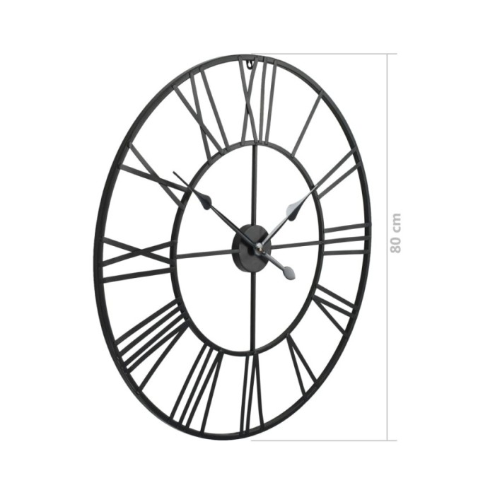 Horloge murale vintage avec mouvement à quartz Métal 80 cm XXL