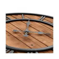 Horloge murale vintage à quartz Bois et métal 60 cm XXL