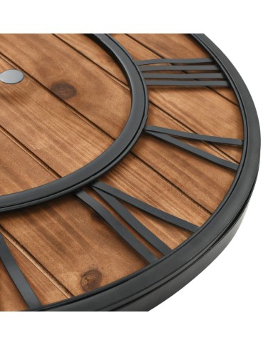 Horloge murale vintage à quartz Bois et métal 60 cm XXL