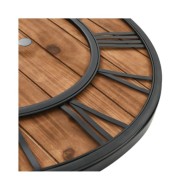 Horloge murale vintage à quartz Bois et métal 60 cm XXL
