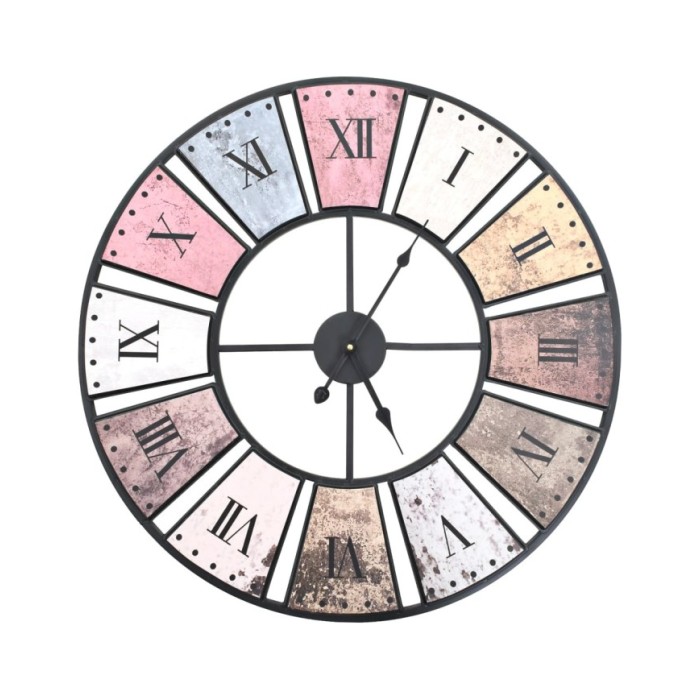 Horloge murale vintage avec mouvement à quartz 60 cm XXL