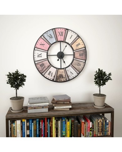 Horloge murale vintage avec mouvement à quartz 60 cm XXL