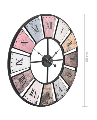 Horloge murale vintage avec mouvement à quartz 60 cm XXL