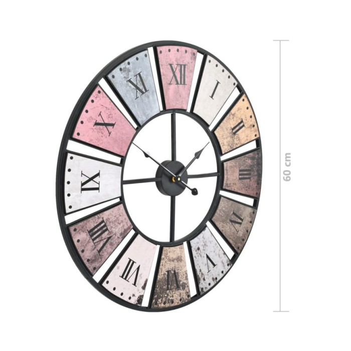 Horloge murale vintage avec mouvement à quartz 60 cm XXL