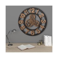 Horloge murale Métal 58 cm Doré et noir