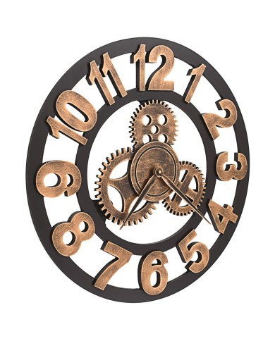 Horloge murale Métal 58 cm Doré et noir