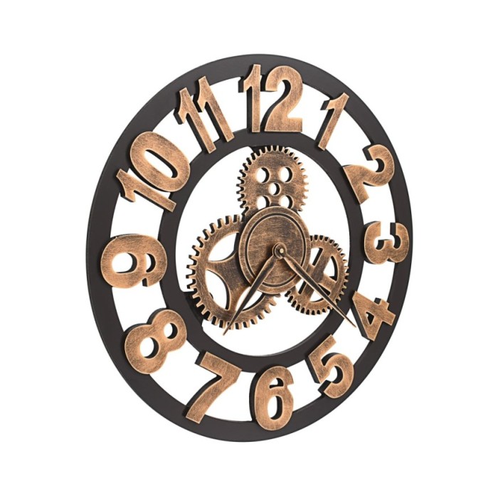 Horloge murale Métal 58 cm Doré et noir