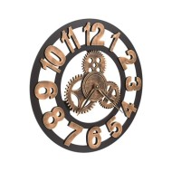 Horloge murale Métal 58 cm Doré et noir