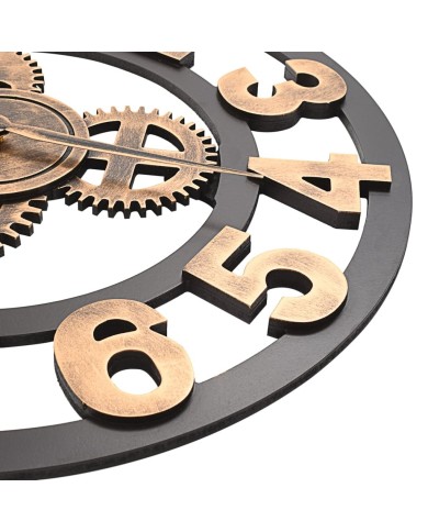 Horloge murale Métal 58 cm Doré et noir