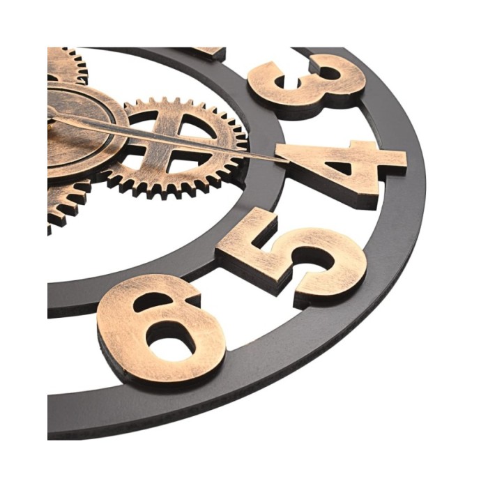 Horloge murale Métal 58 cm Doré et noir