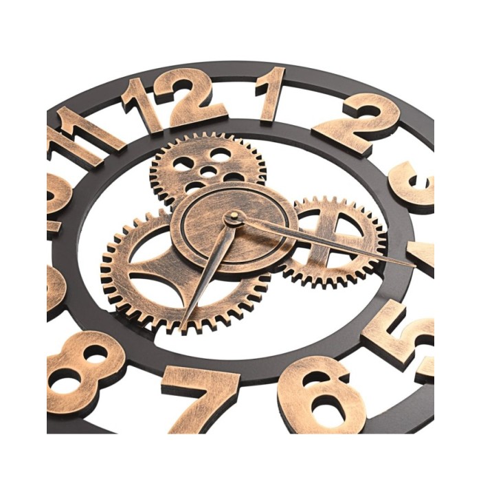 Horloge murale Métal 58 cm Doré et noir