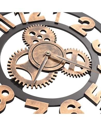 Horloge murale Métal 58 cm Doré et noir