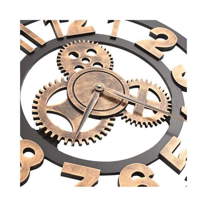 Horloge murale Métal 58 cm Doré et noir