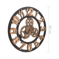 Horloge murale Métal 58 cm Doré et noir