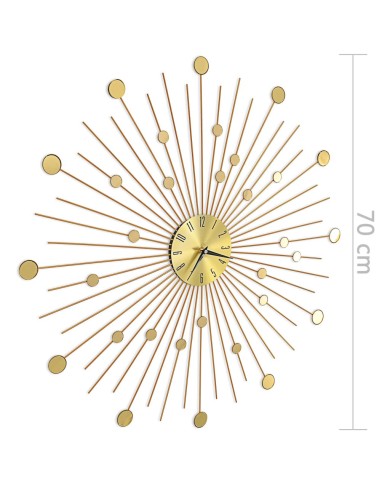 Horloge murale Métal 70 cm Doré