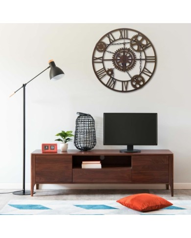 Horloge murale Marron 80 cm Métal