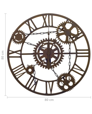 Horloge murale Marron 80 cm Métal