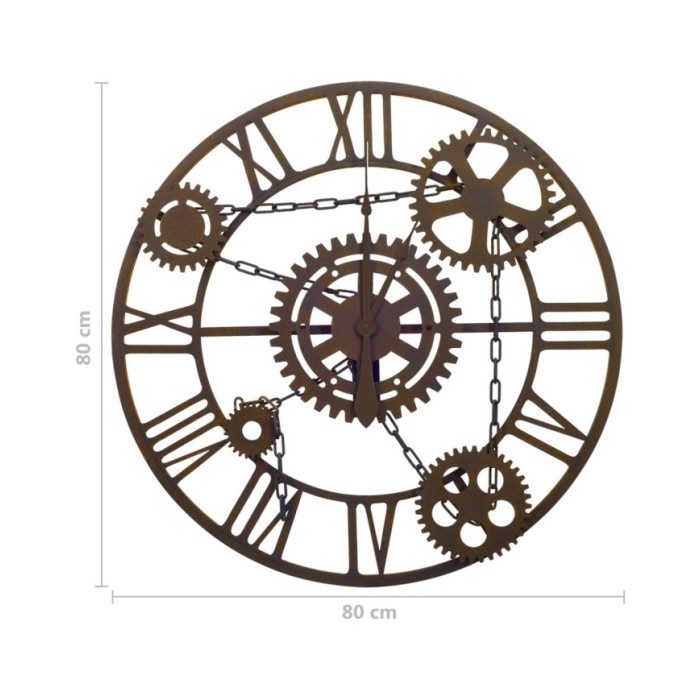 Horloge murale Marron 80 cm Métal