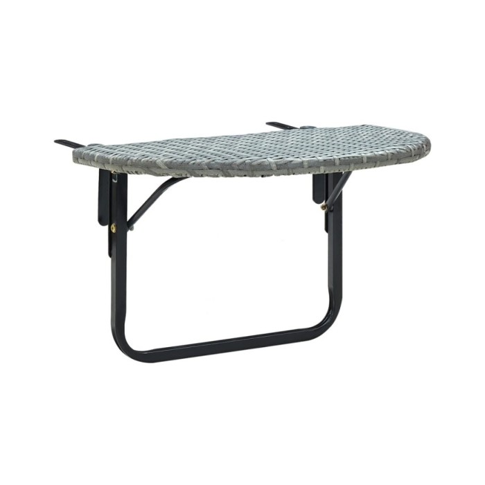 Table de balcon Gris 60x60x40 cm Résine tressée